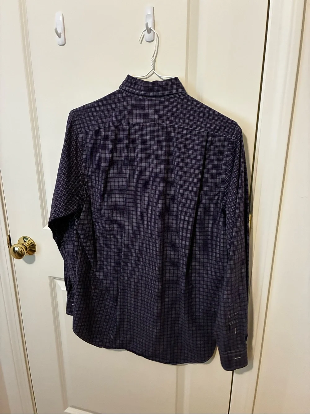 Polo by Ralph Lauren Men's Maroon and Navy Check Button-Down Shirt